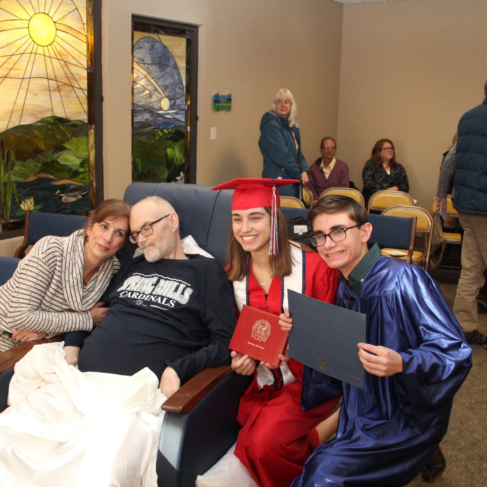 family graduation portrait